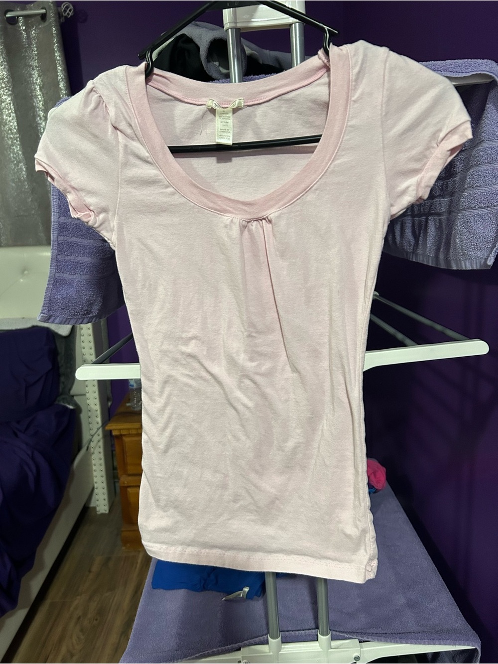 Lot of 8 Vintage Y2K Ruched Stretchy Scoop Neck Baby Tee Ambiance Size Small - Picture 5 of 16